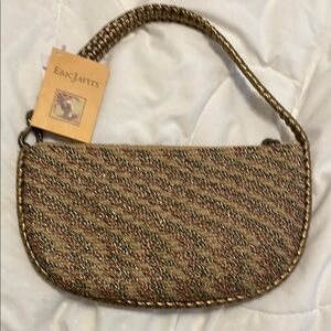 Eric Javits Brown and Gold Shoulder Bag